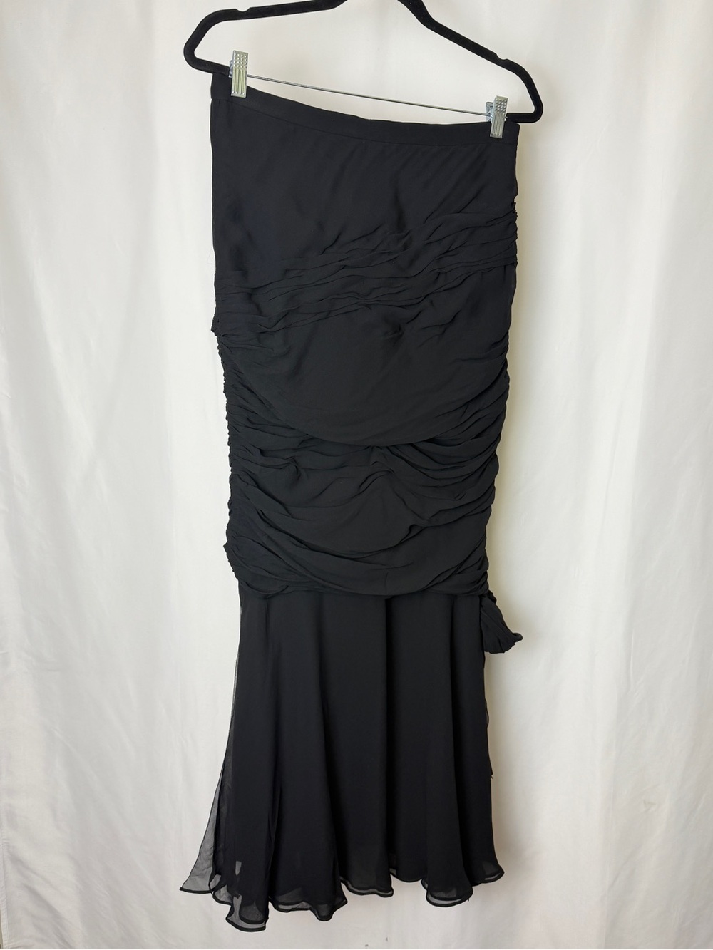 Vintage Akris Silk Black Ruched Skirt